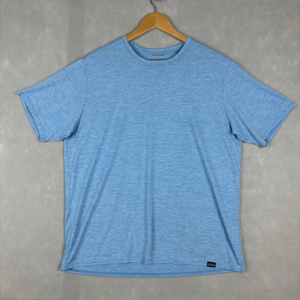 Patagonia Capilene Cool Daily Shirt Mens Large Blue Short Sleeve Hiking Outdoors